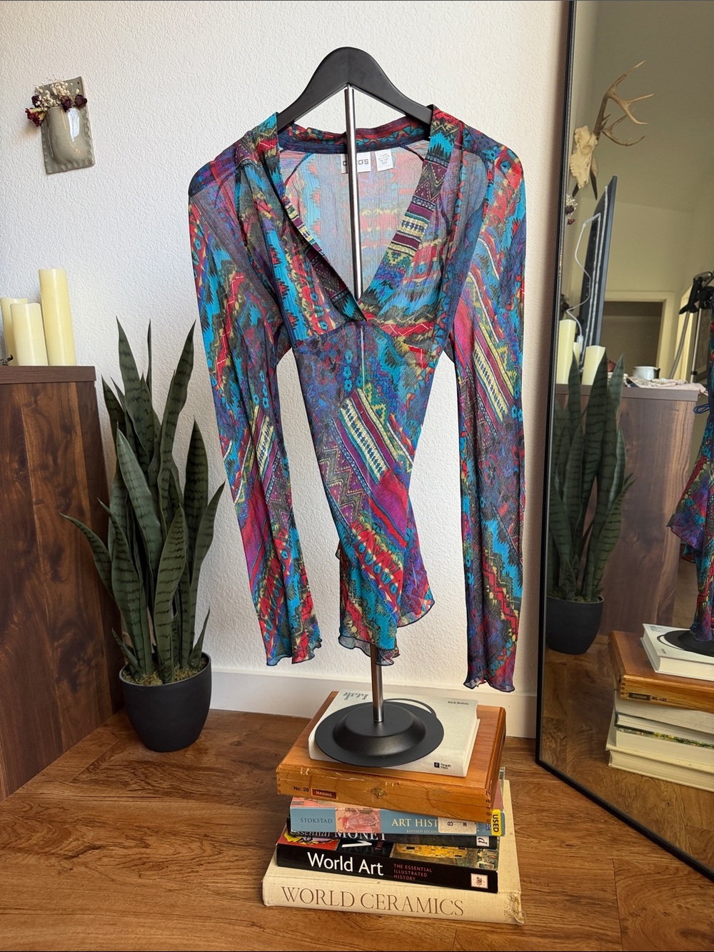 100% Silk Y2K Multi Color Chicos Blouse Women's Top